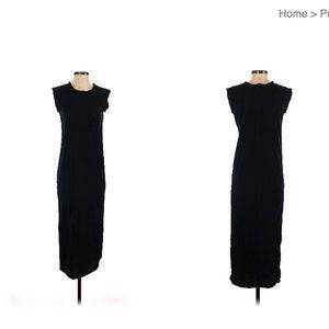 Lanvin Black Midi Dress - Short Sleeves - Size XS (Lanvin River 2003)